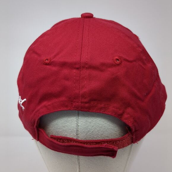 Brian Head Resort Strapback Hat Red OS Adjustable Embroidered Port & Company - Picture 7 of 10